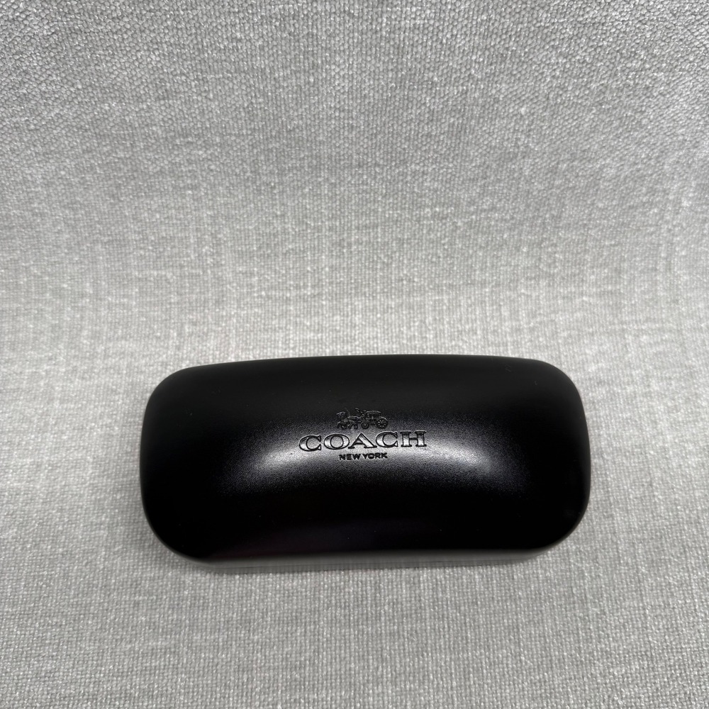 Coach Black Hard Clamshell Eyeglass Case Gold Logo Designer Sunglasses Protector